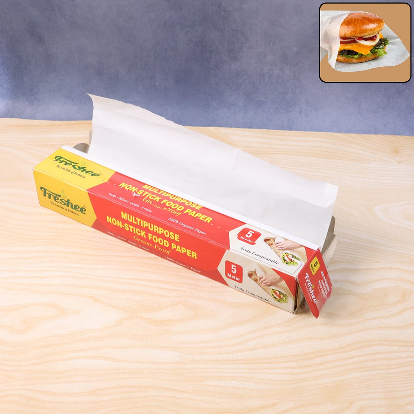 grease-proof non-stick food paper roll 300 mm 5 metres