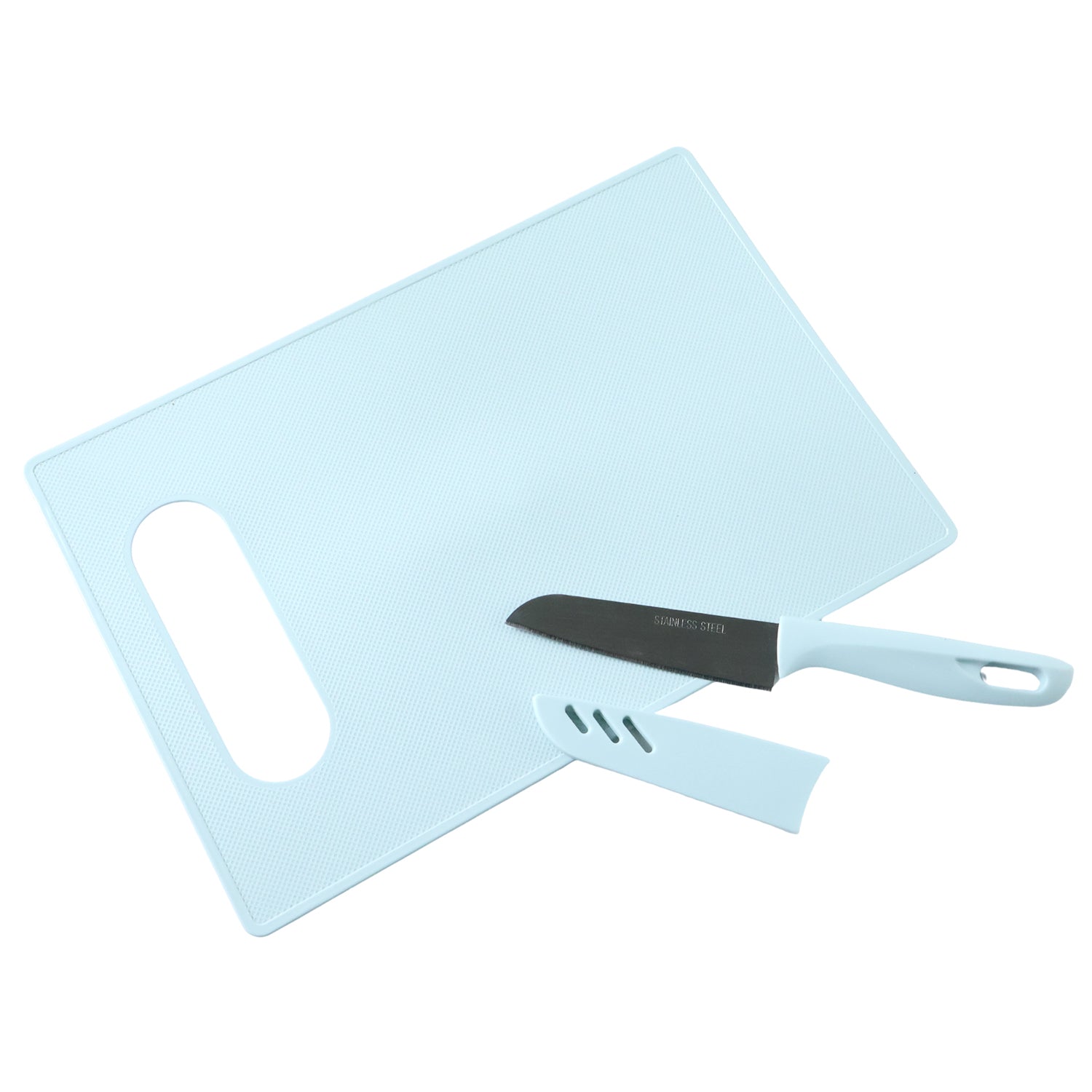 2-in-1 kitchen chopping board with knife set for food preparation
