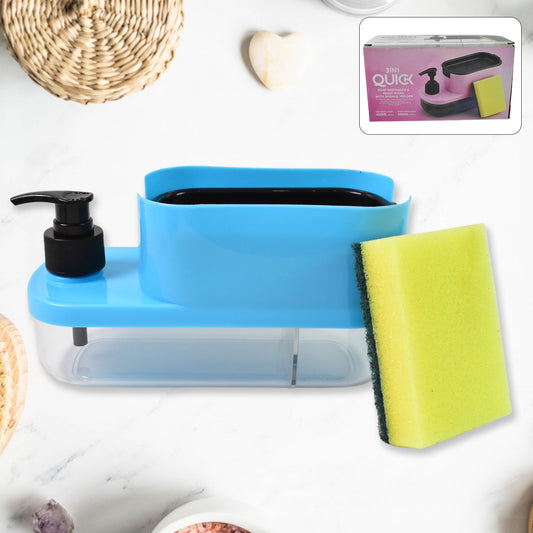 3 in 1 liquid soap dispenser with sponge holder for kitchen and bathroom