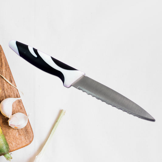 kitchen knife 30 cm with serrated stainless steel blade and ergonomic handle