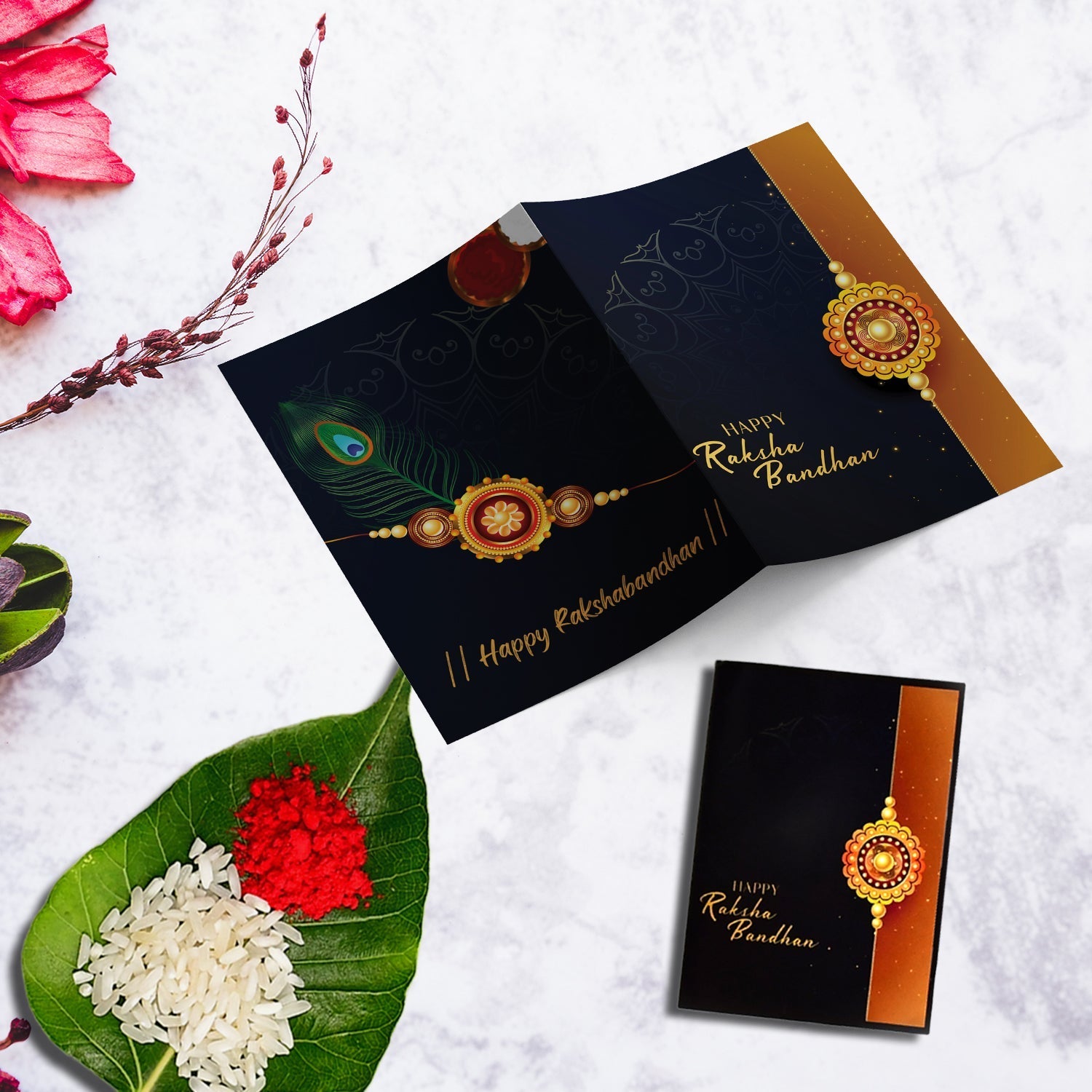Rakhi Gift Combo With 2 Stylish Rakhis For Brother  Includes Choco Beats Box Silver Coin Roli Chawal  Greeting Card