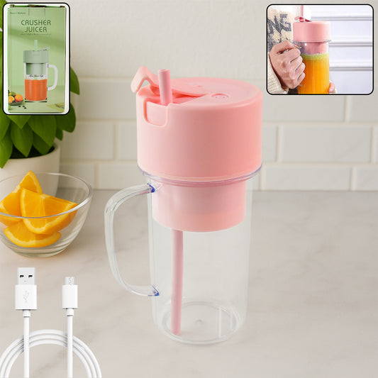 portable crusher juicer with 420 ml capacity and usb rechargeable