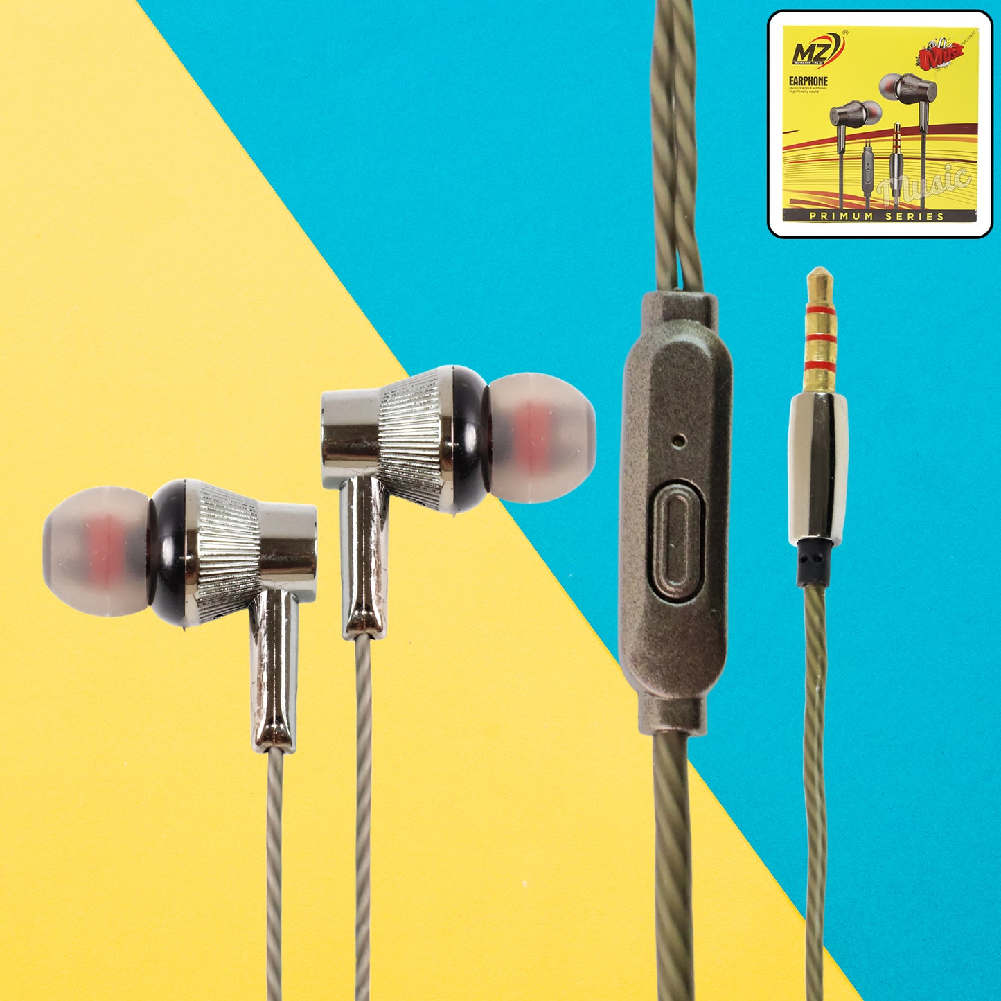 durable wired earphones with mic 3.5mm jack pack of 1