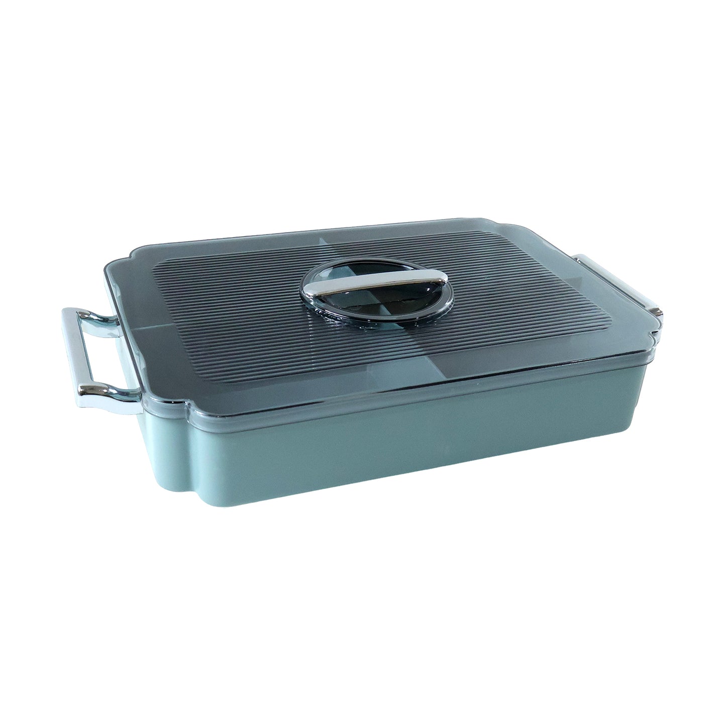 4 compartment plastic food storage container with transparent lid