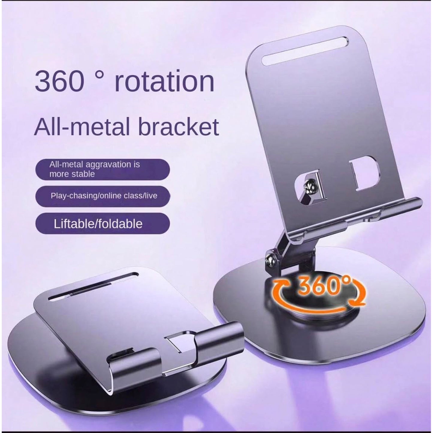 metallic foldable 360 degree rotatable mobile stand pack of 1