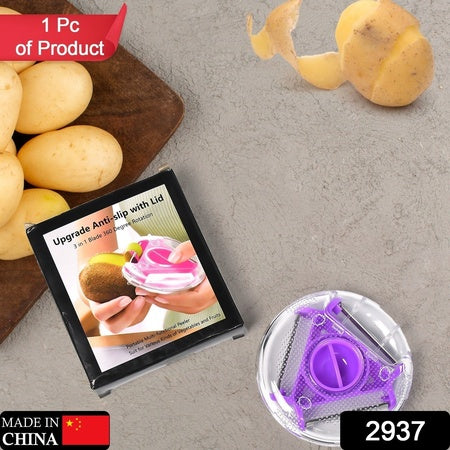 2937  3 In 1 Multi Function Three Use Rotary Hanging Round Planer Peeler And Cutter Vegetable Slicer Kitchen Tools Kitchen Gadgets