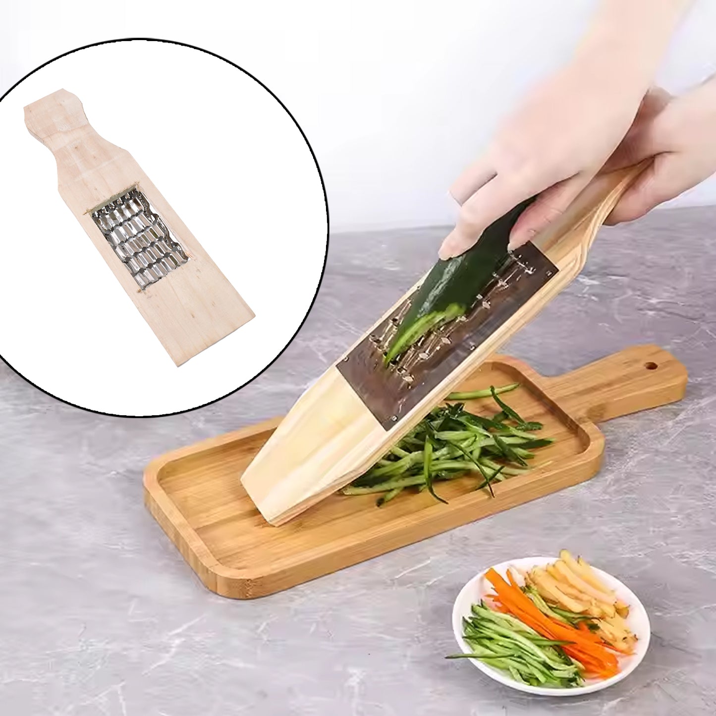 vegetable shredder slicer 33 cm with wooden handle