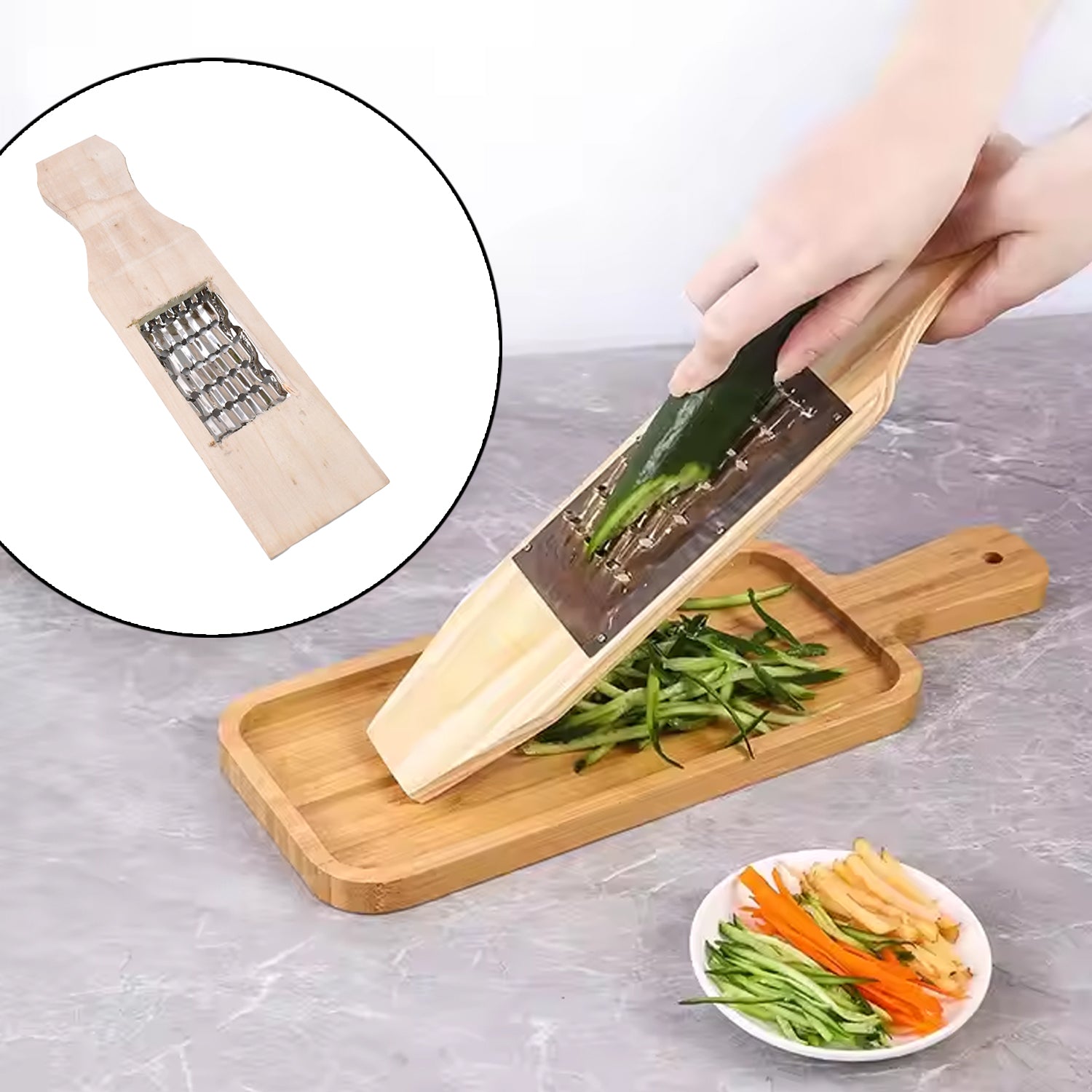 vegetable shredder slicer 33 cm with wooden handle