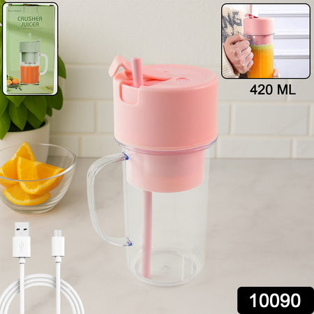 portable crusher juicer with 420 ml capacity and usb rechargeable