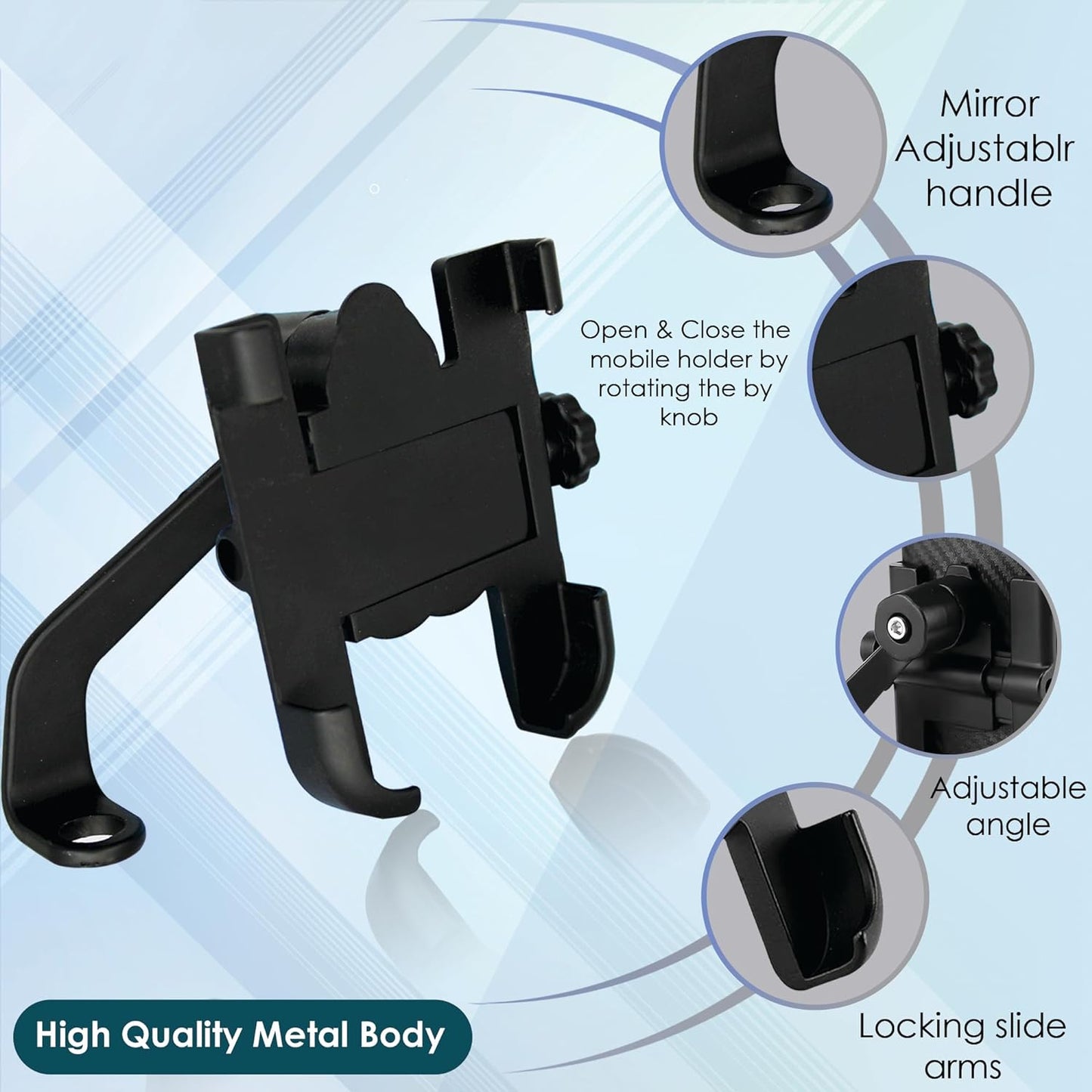 aluminum alloy metal body bike mobile holder 12cm pack of 1