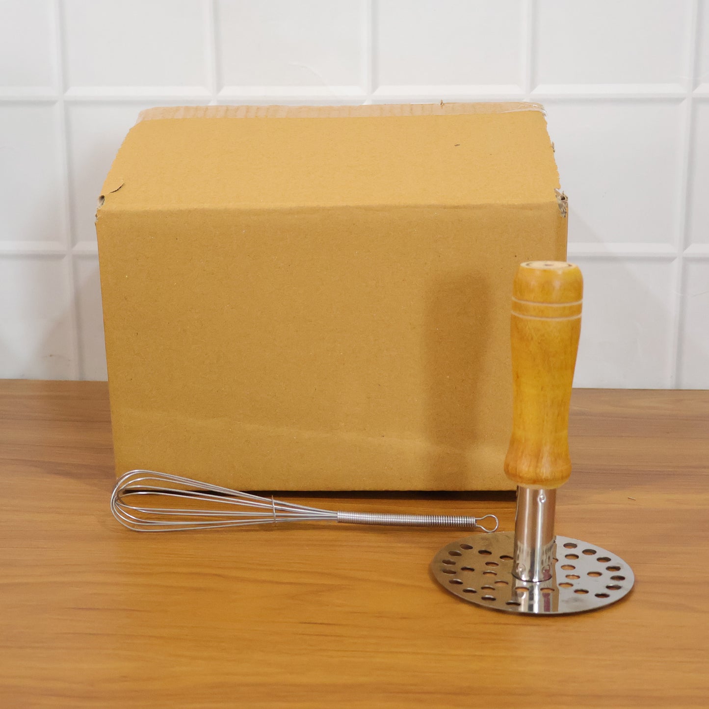 stainless steel whisk and pav bhaji masher combo pack of 2