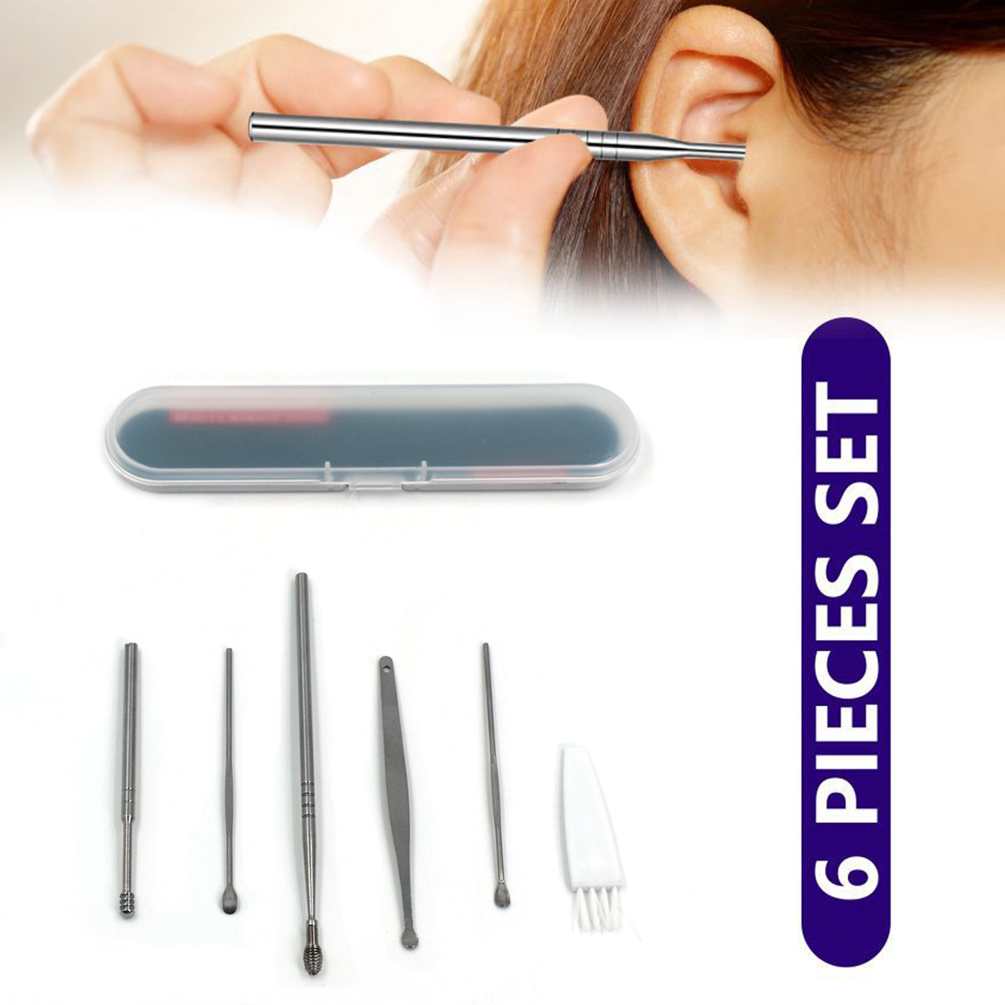 stainless steel earwax removal kit ear cleansing pack of 6