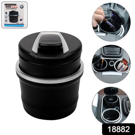 abs portable car ashtray with lid and blue led light pack of 1