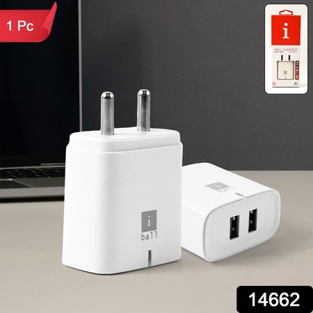 abs plastic dual usb wall charger 5v 3.1a pack of 1