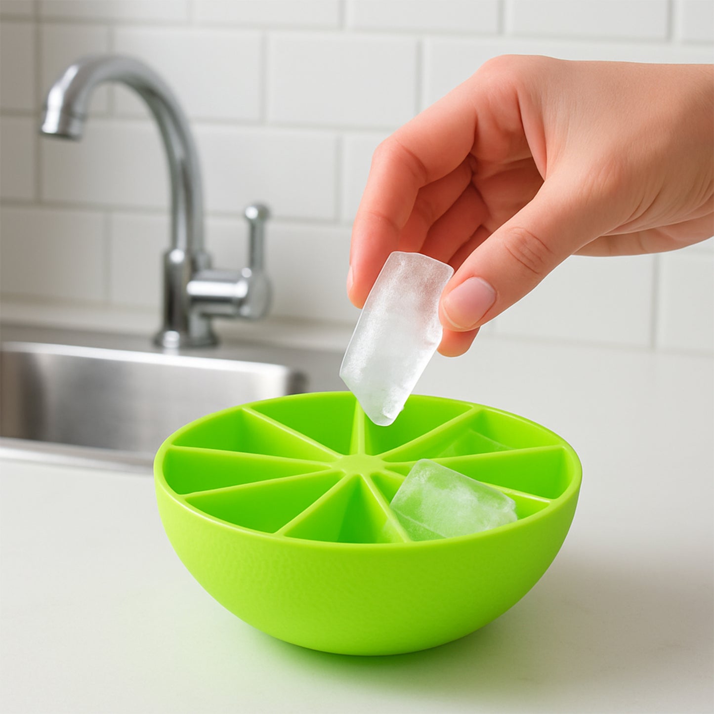 flexible silicone ice cube tray 8-slot for drinks