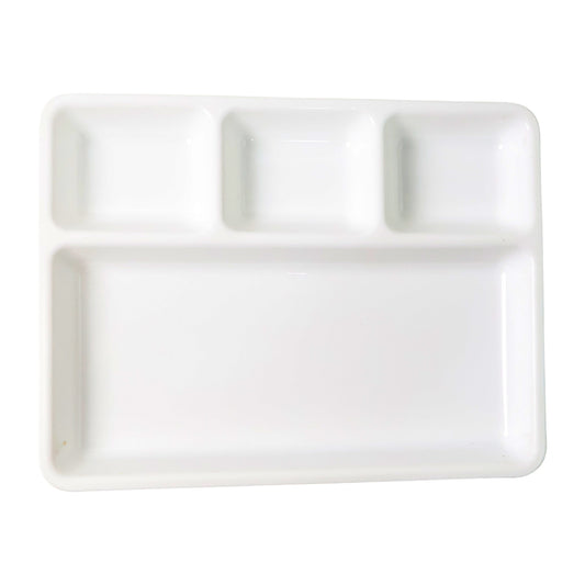 meal serving tray plastic 33x25 cm 4 compartments white
