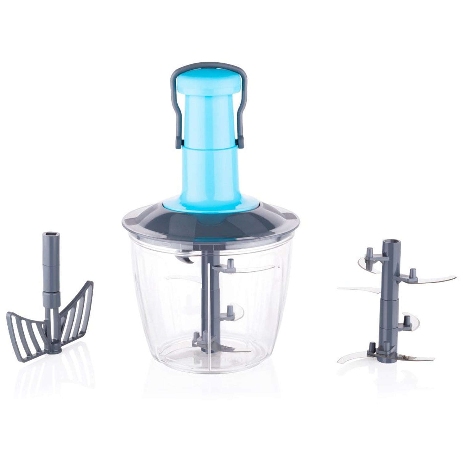 manual hand-press vegetable chopper 1100 ml with stainless steel blades