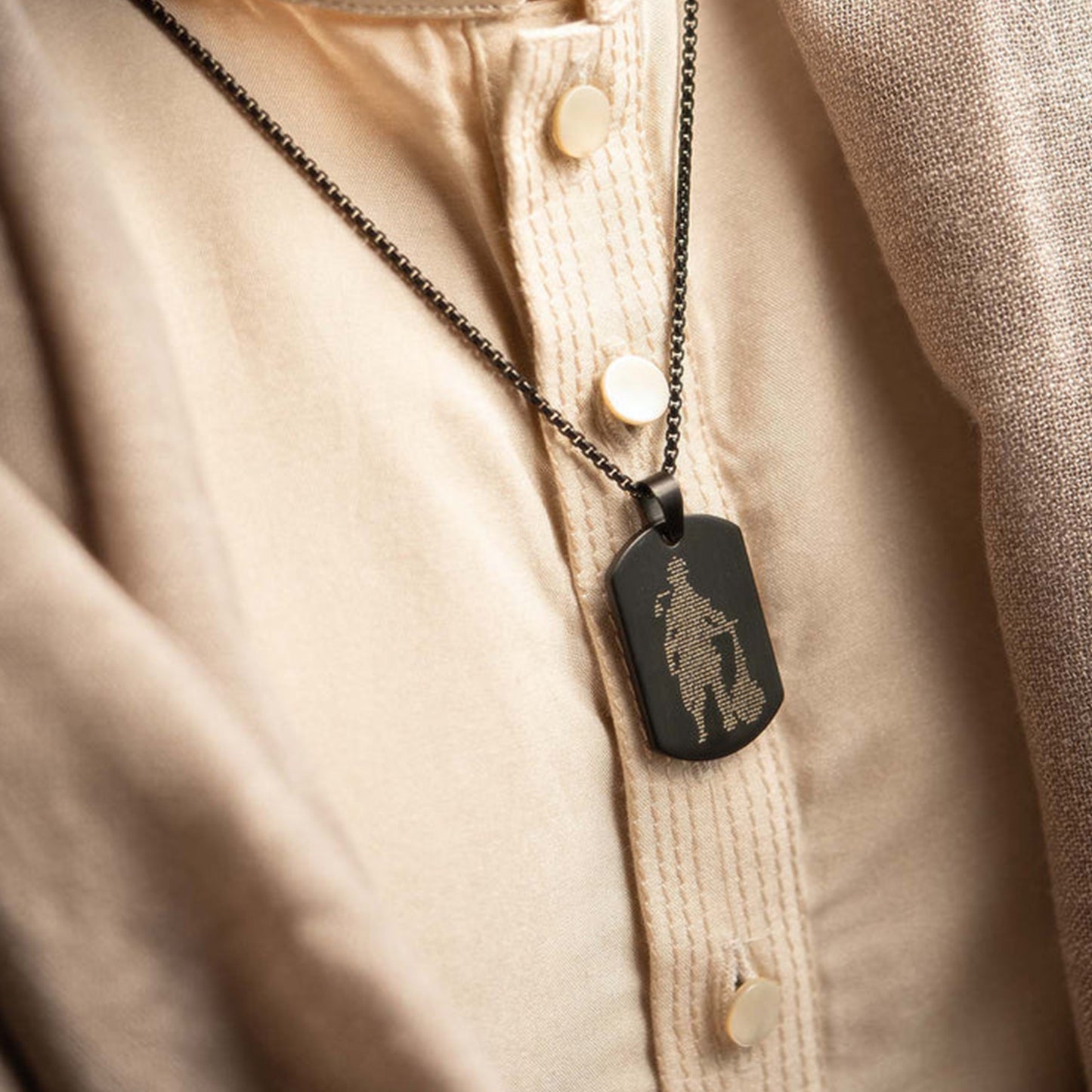 stainless steel religious locket with gada chain 27 cm pack of 1