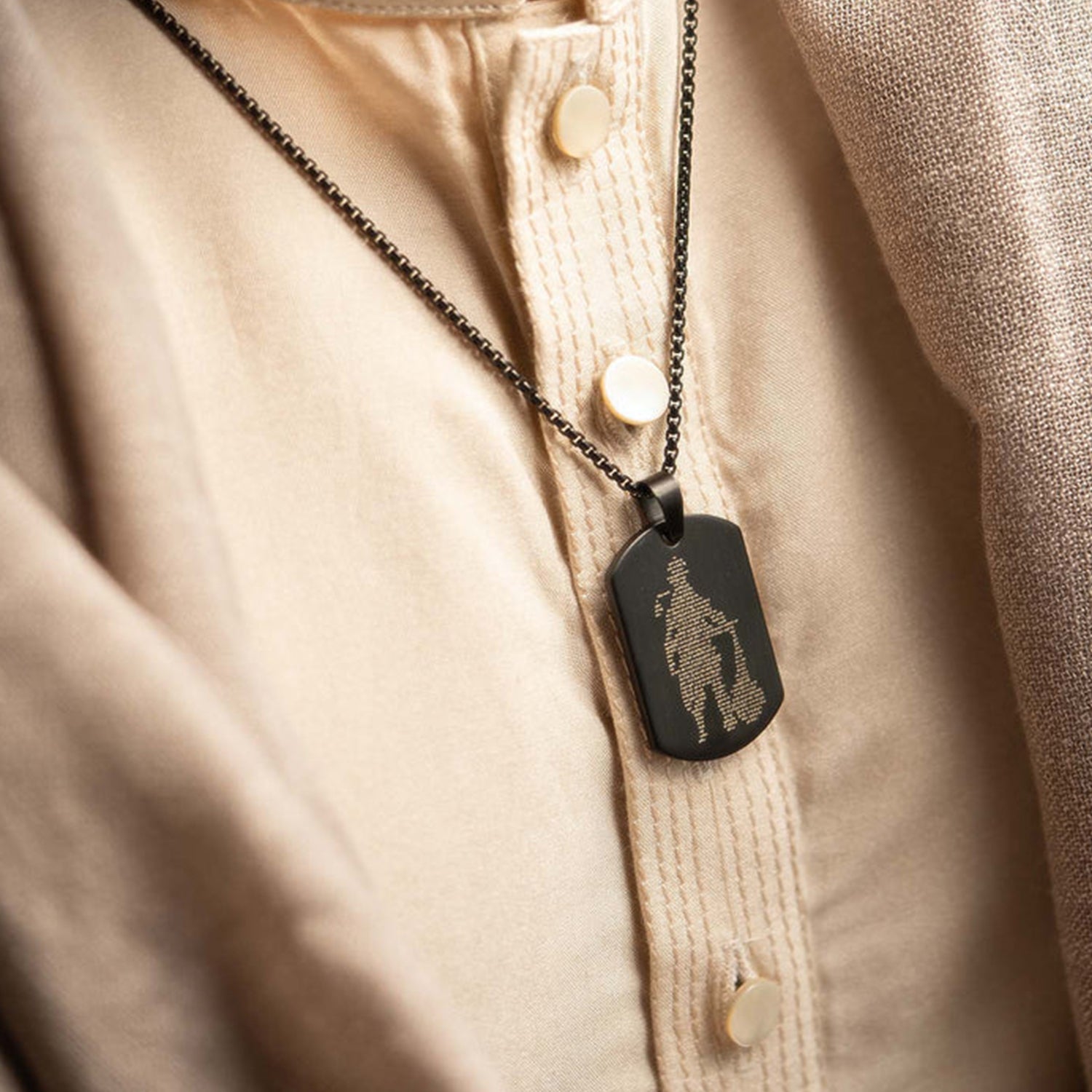 stainless steel religious locket with gada chain 27 cm pack of 1