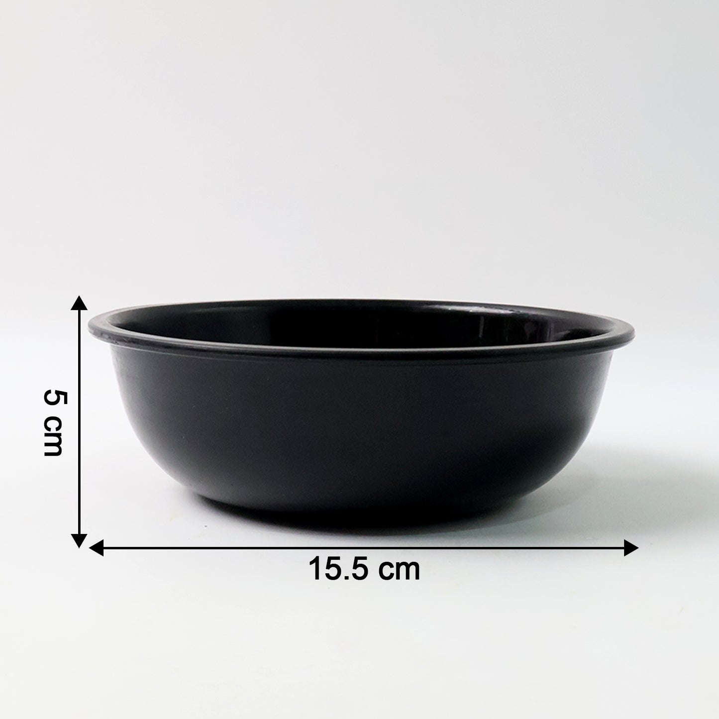 black plastic serving bowl 6 inch round deep