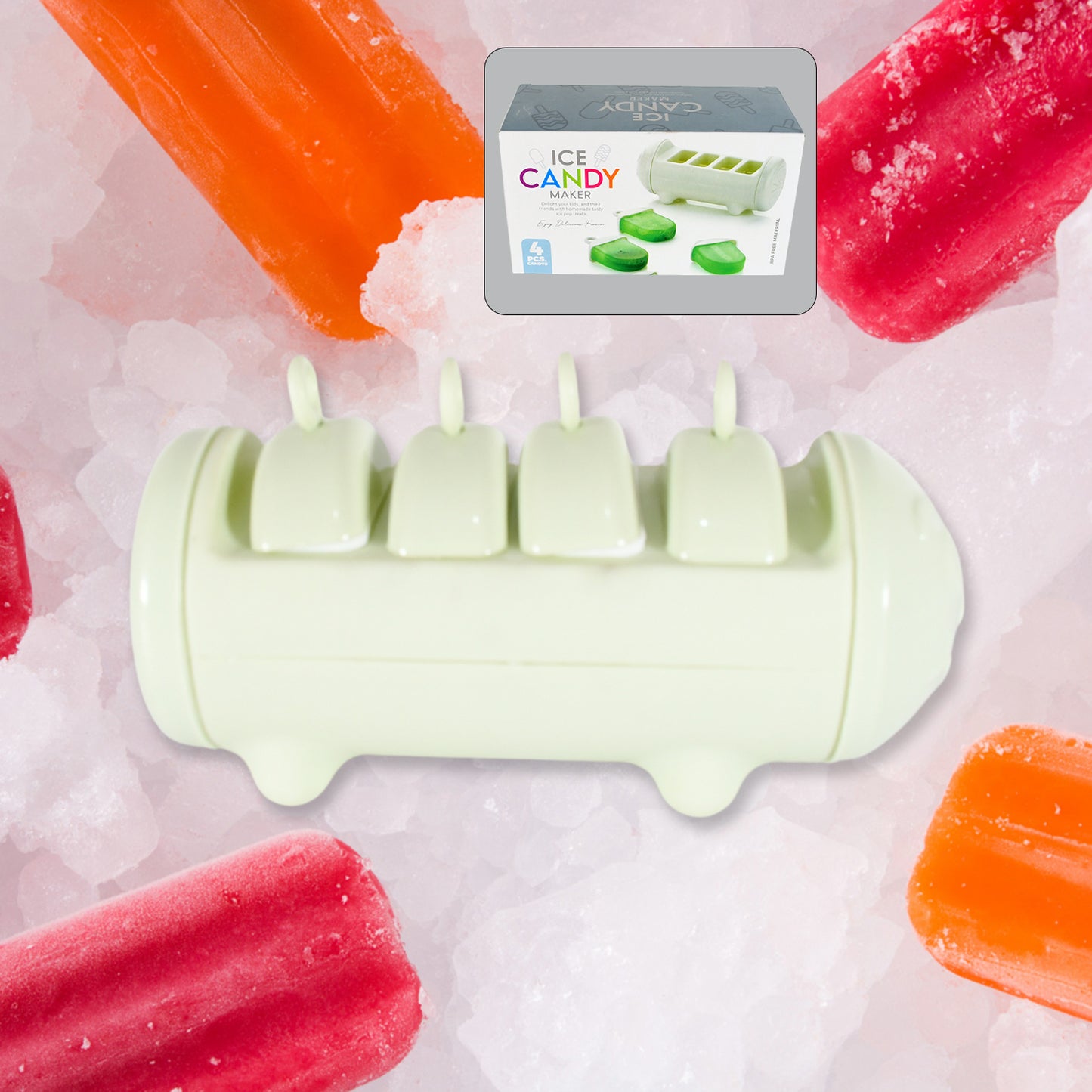 ice candy mold 19 cm plastic pack of 4 for popsicles