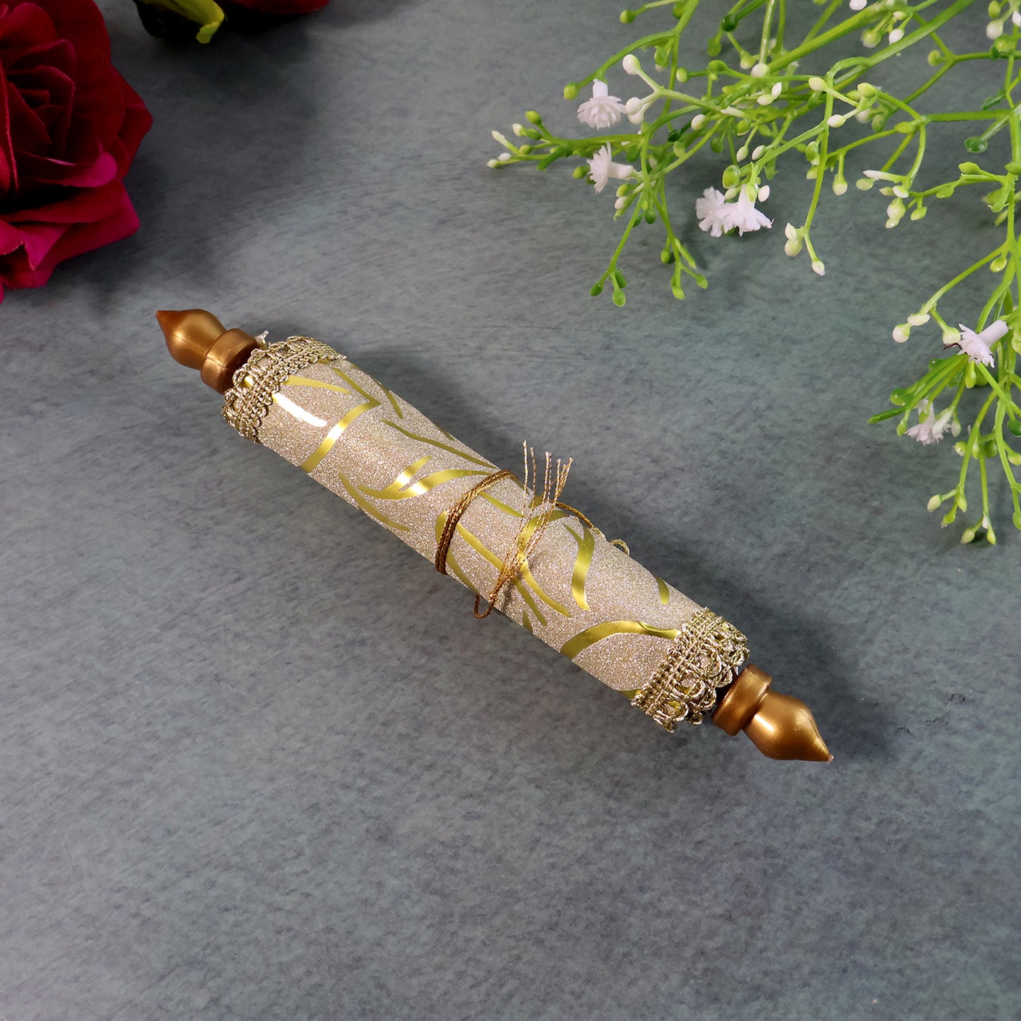 fabric and golden lace money gift envelope 15 cm pack of 1