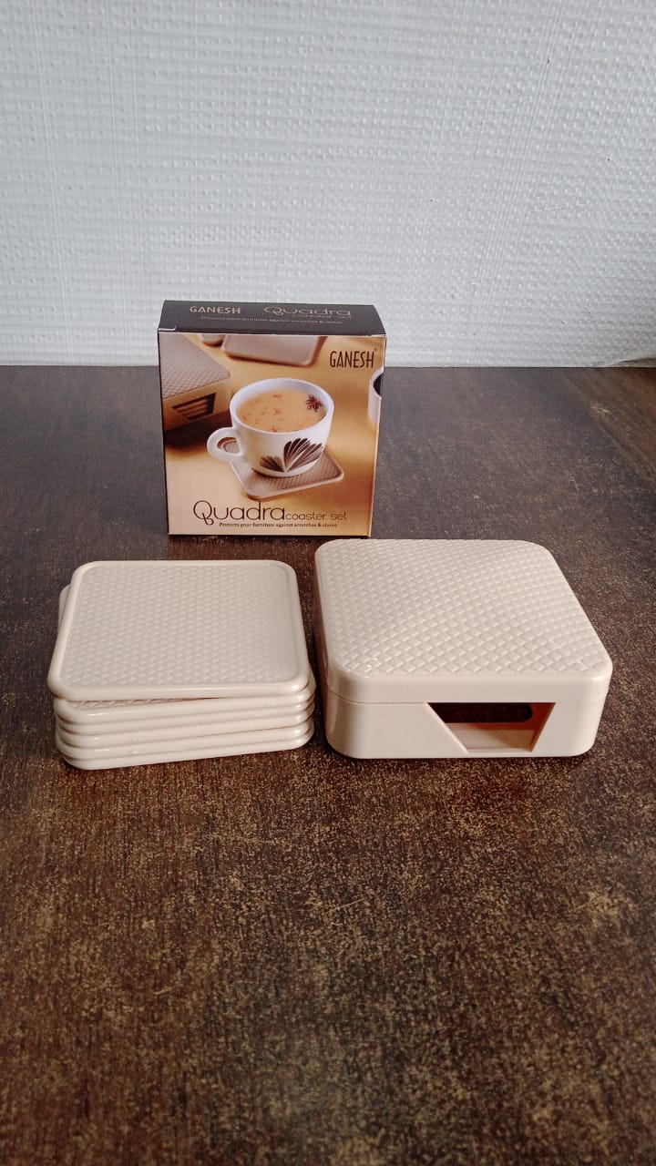 square coasters with storage box 9 cm for table protection
