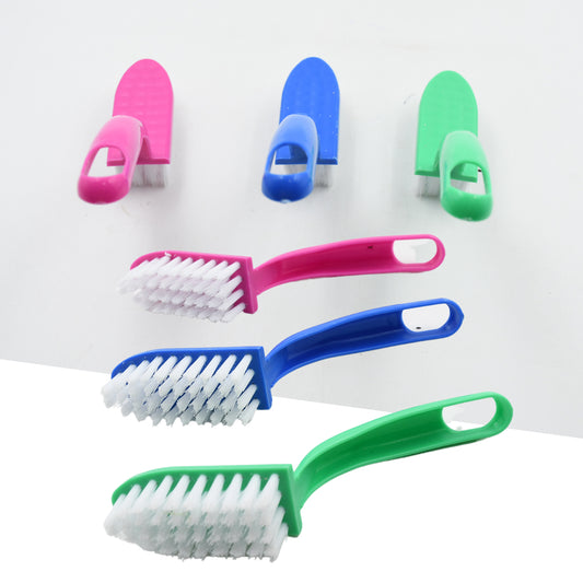 multi-purpose kitchen cleaning brushes 17 cm with pp handle and nylon bristles pack of 3