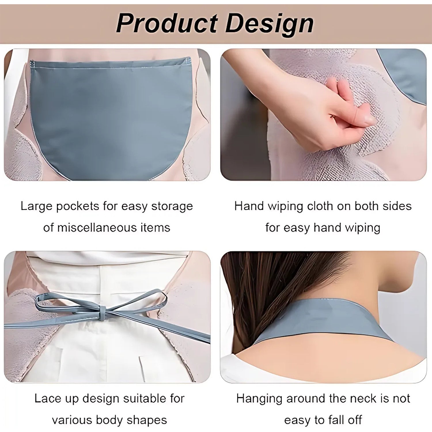 cartoon kitchen apron with front pocket