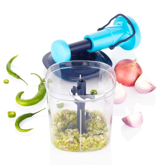 manual hand-press vegetable chopper 1100 ml with stainless steel blades