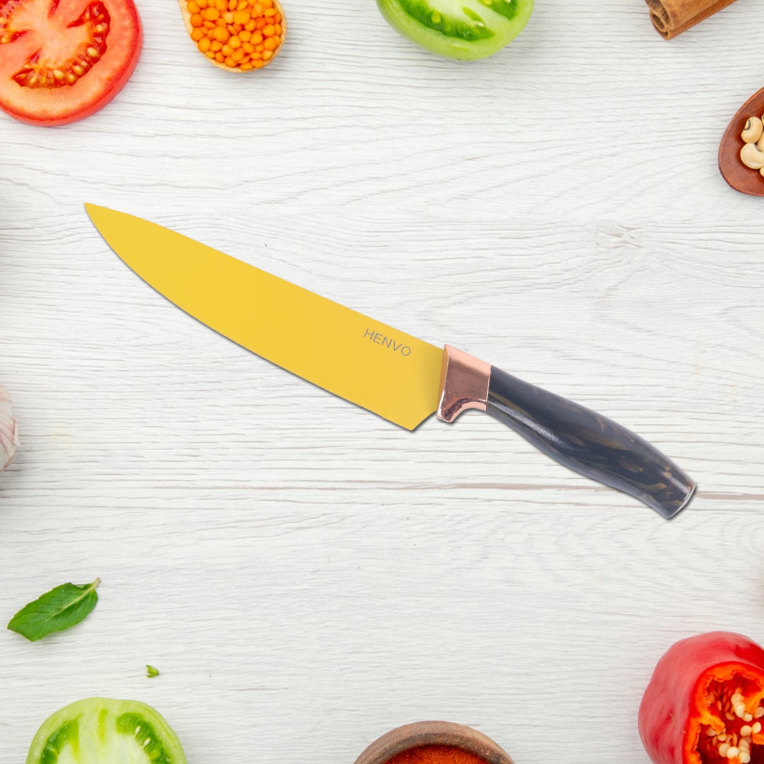 kitchen knife set pack of 6 with stainless steel blades and ergonomic handles