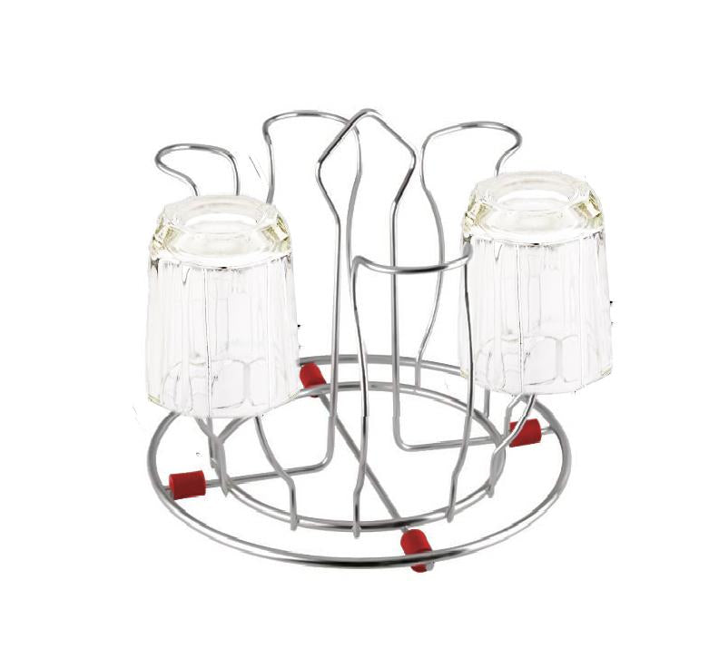 2134 Stainless Steel Glass Holder Glass Hanging Organizer For Kitchen Bars Pubs