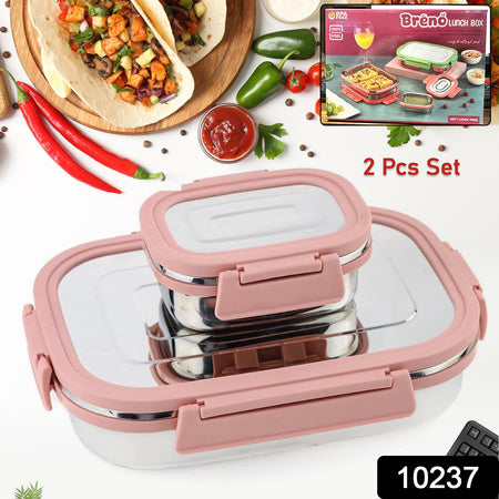 stainless steel lunch boxes 900ml and 200ml leak proof airtight pack of 2