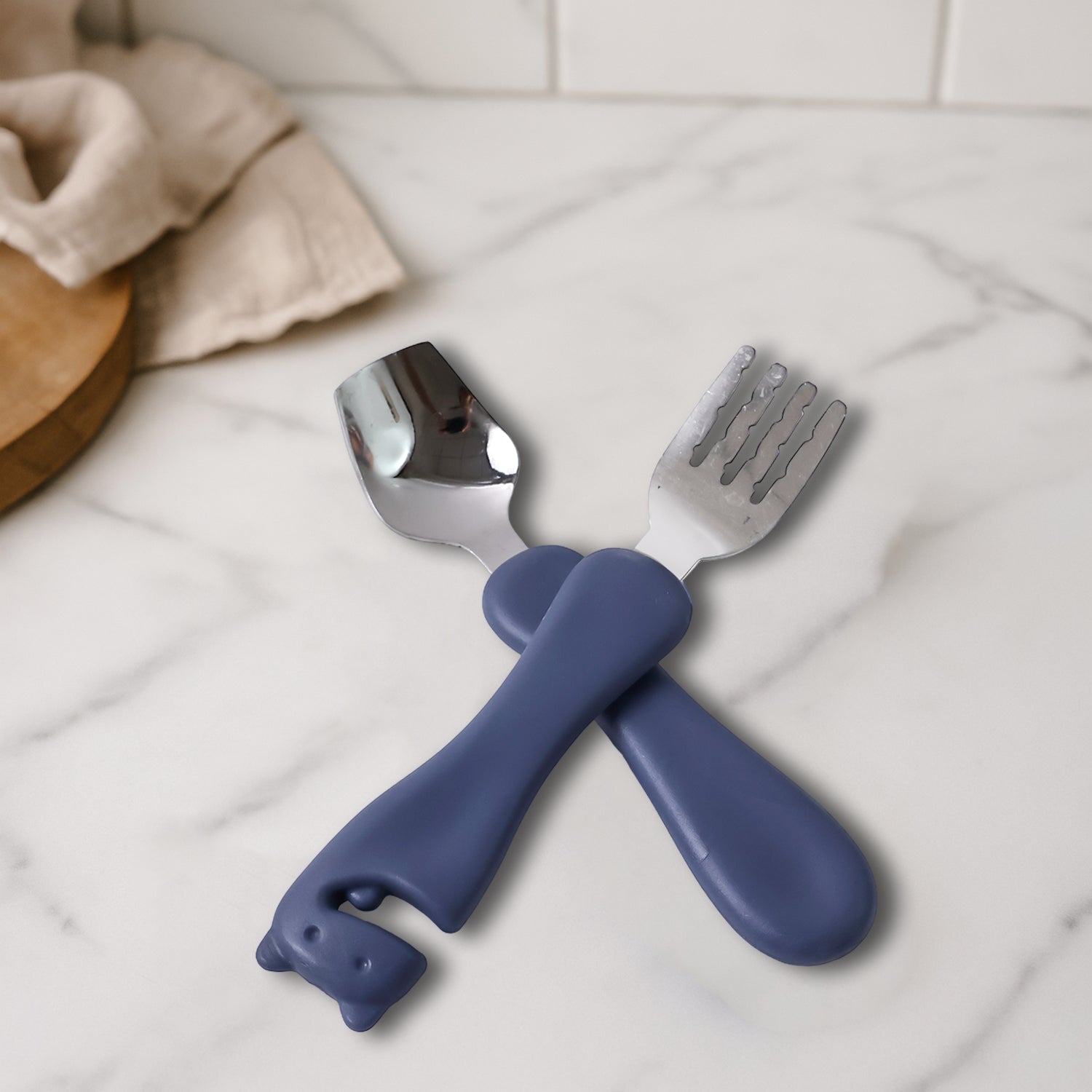 stainless steel spoon fork set for kids pack of 2