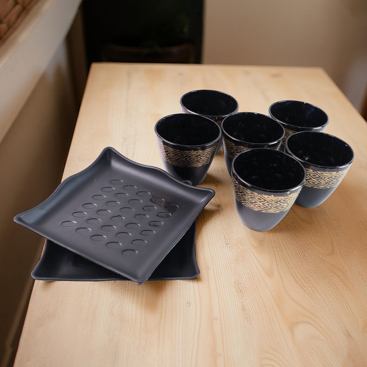 2 bowl 6 glass set with durable design for home use