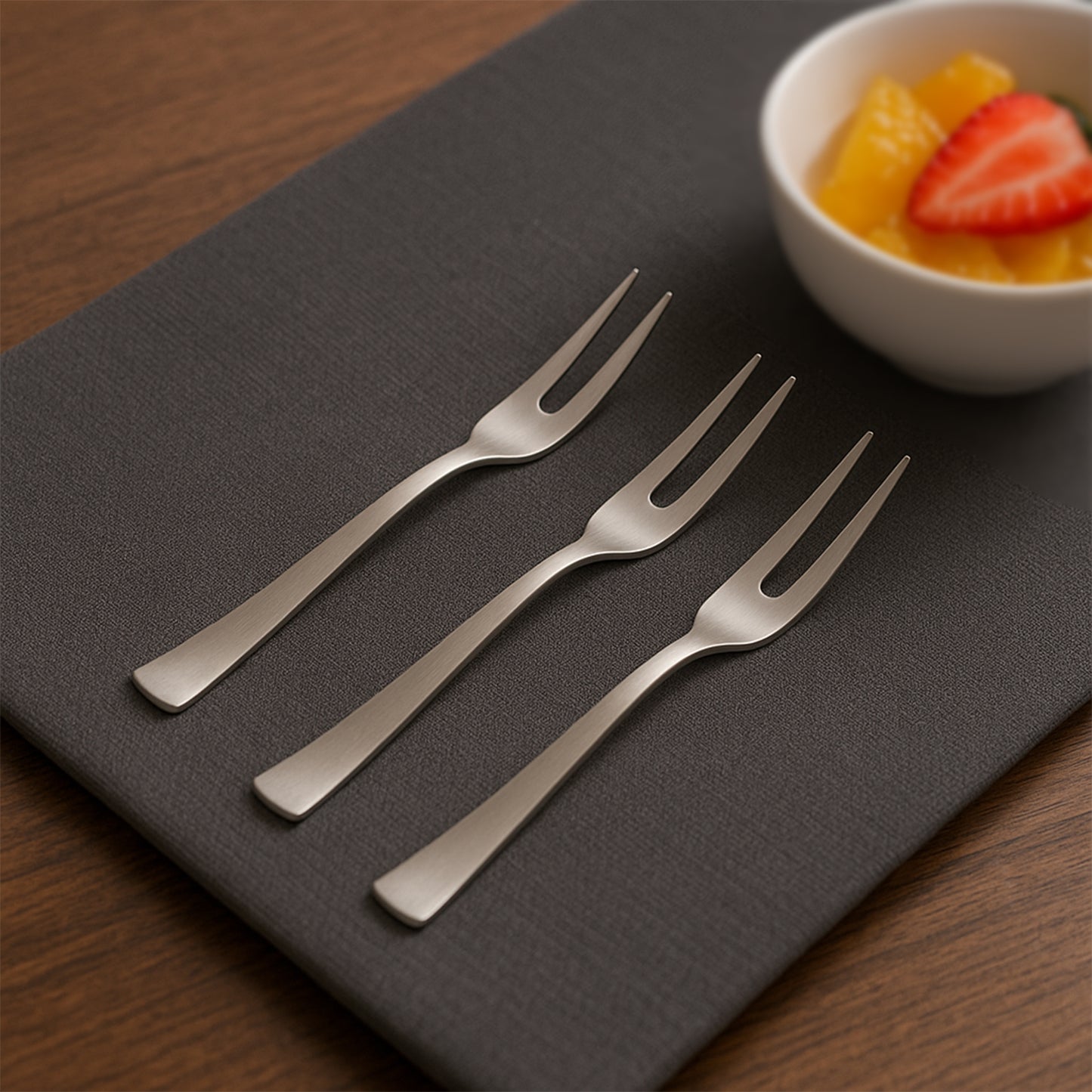 stainless steel fruit fork 6 pcs for snacks