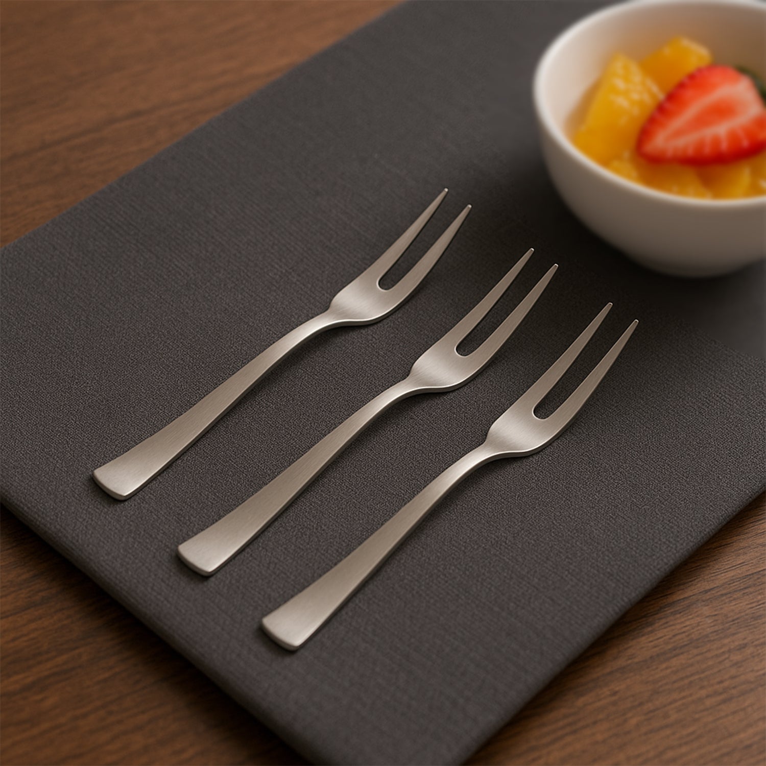 stainless steel fruit fork 6 pcs for snacks