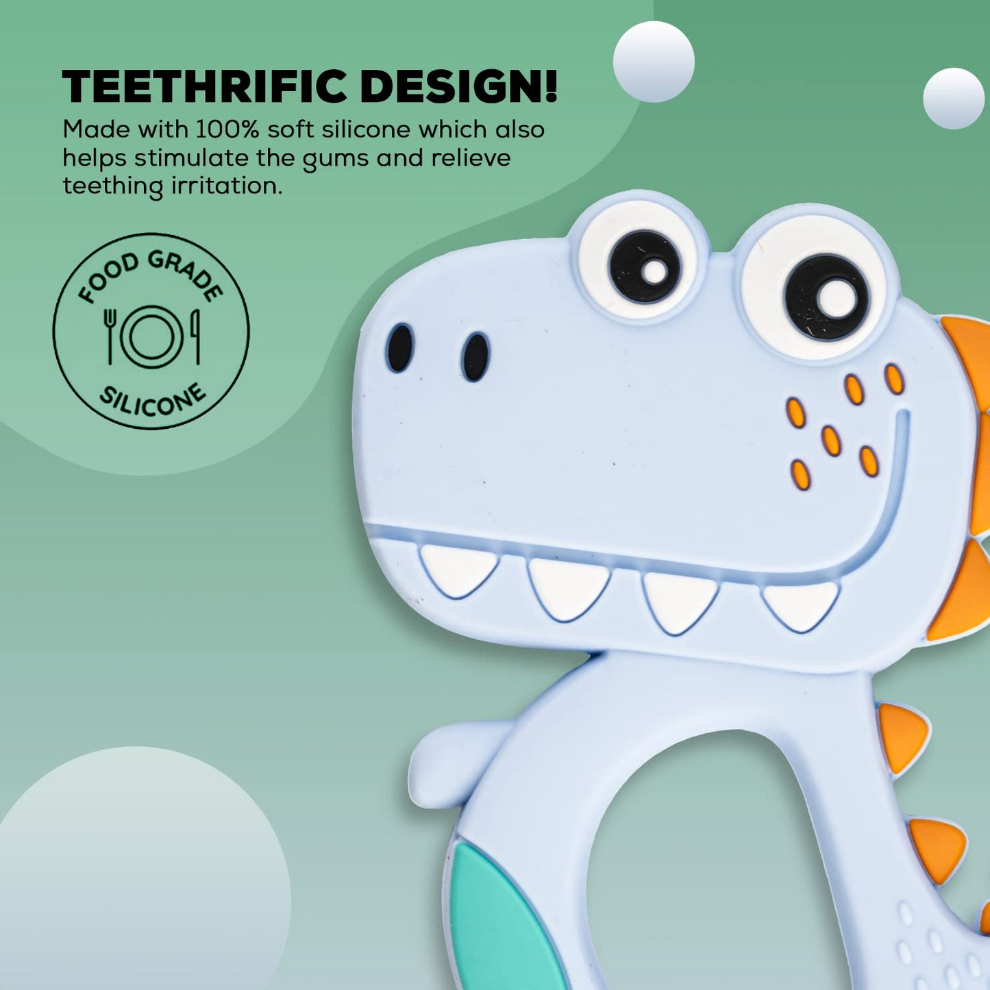 silicone dinosaur teether for baby 1 pc mix design color BPA free