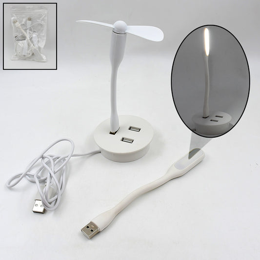 portable mini usb fan usb light usb 3 port hub combo pvc pack of 3