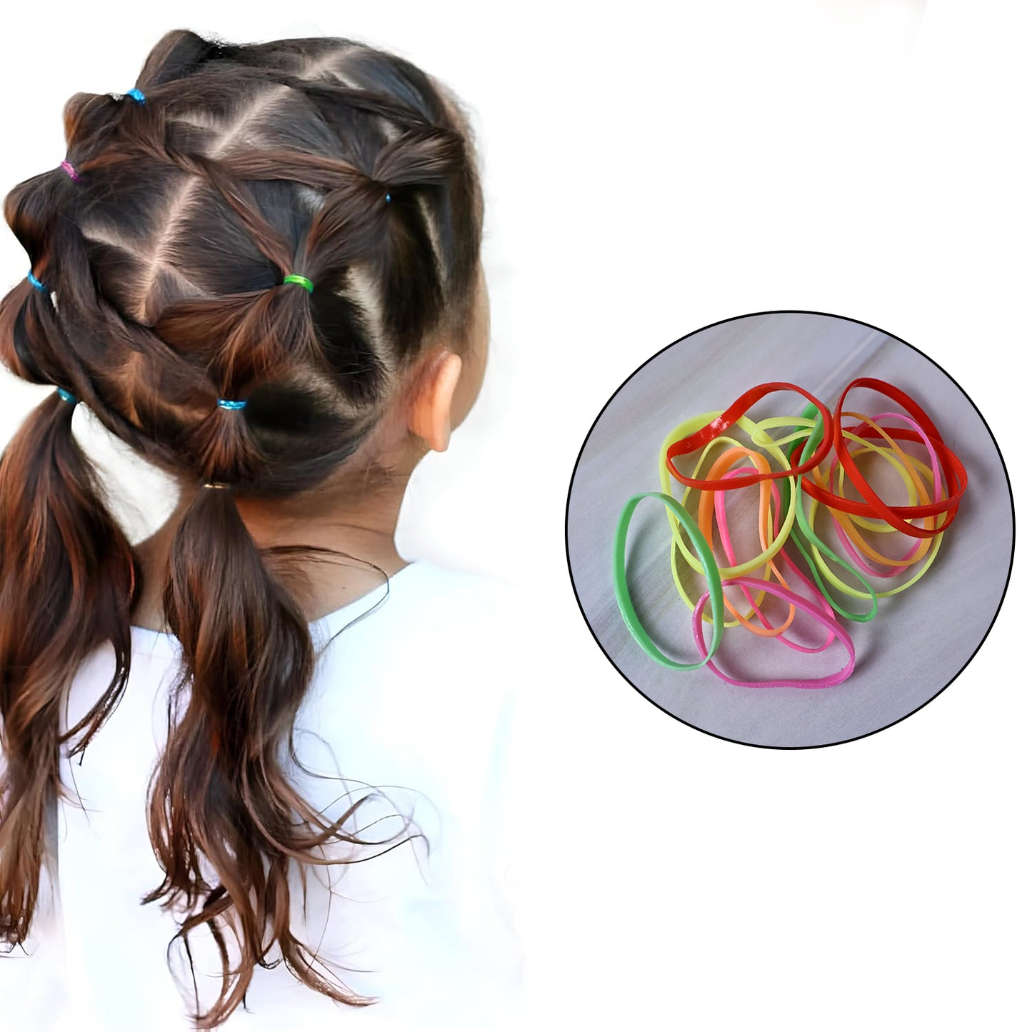 elastic and plastic kids hair accessories set mix design pack of 1