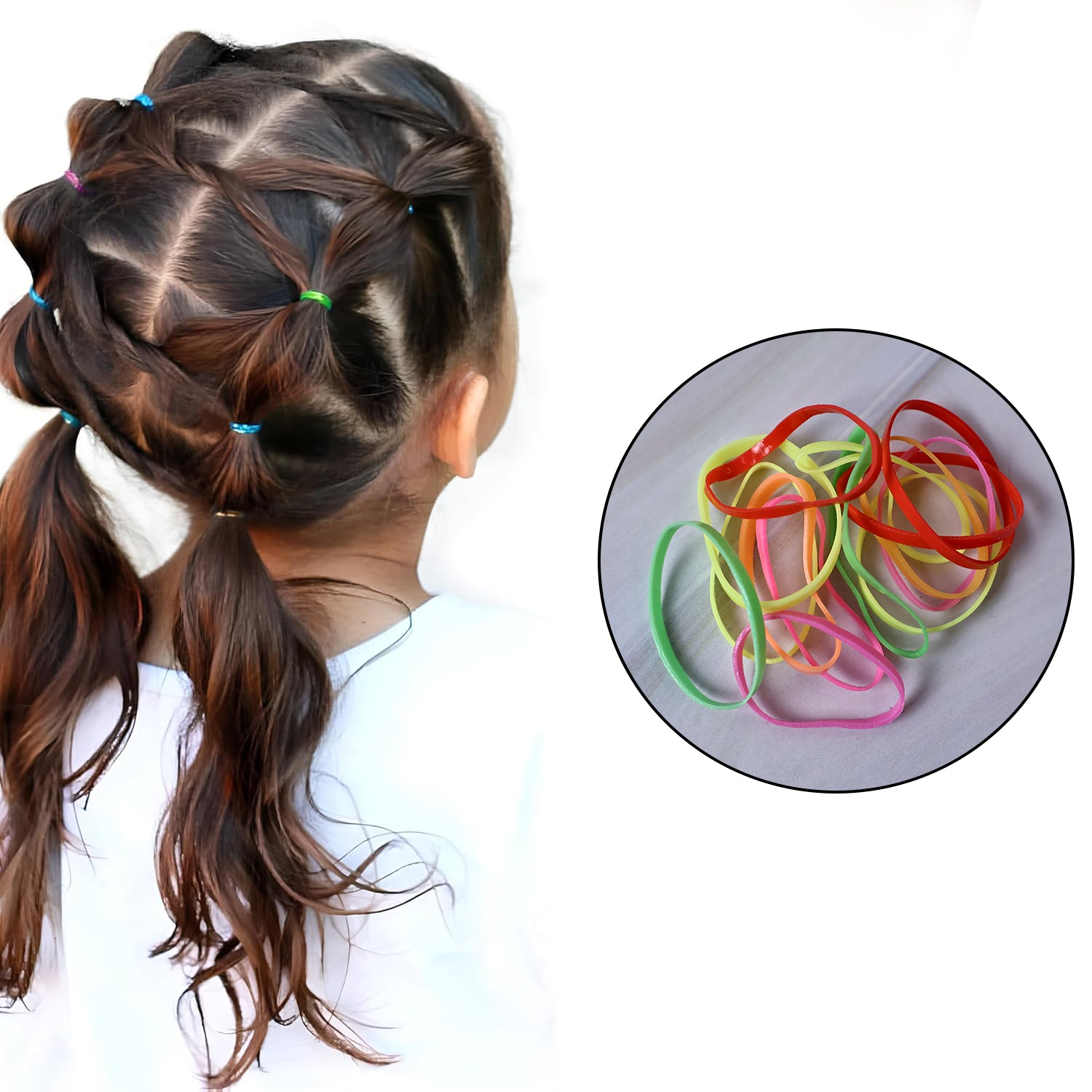 elastic and plastic kids hair accessories set mix design pack of 1