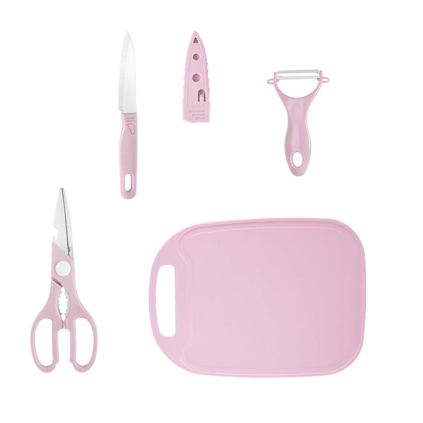 mini travel cutting board set 26 cm with knife peeler scissors plastic