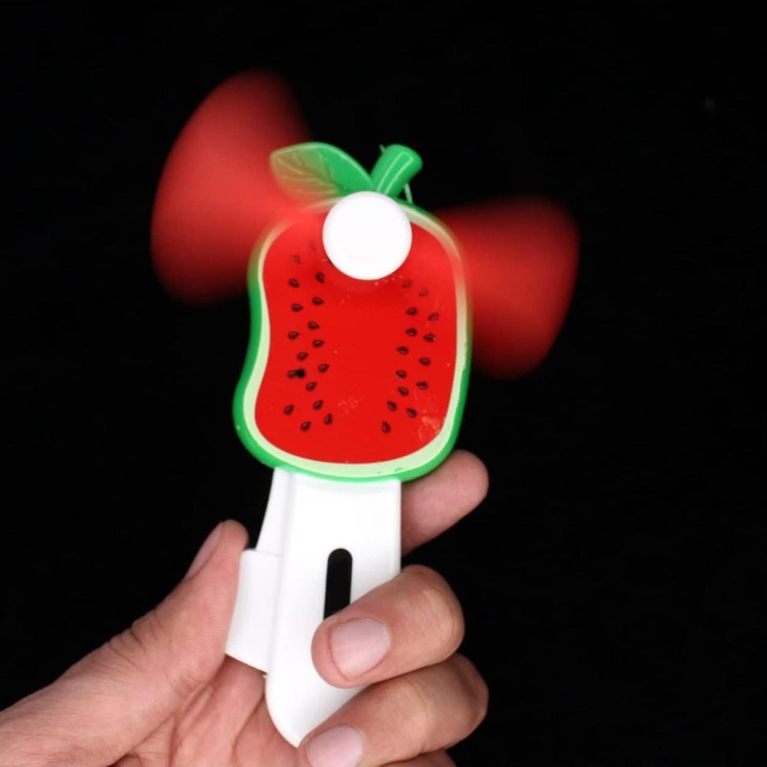 durable plastic mini hand pressure fruit-shaped fan for kids pack of 1