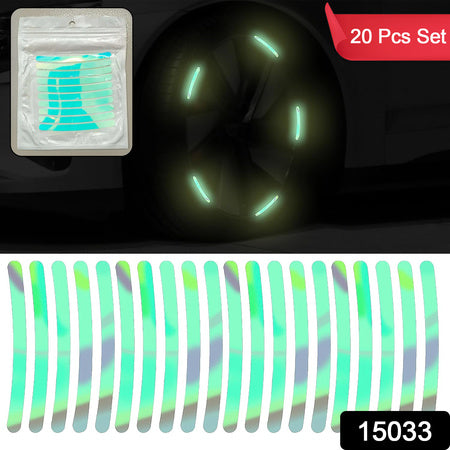 reflective reflex material car wheel hub stickers 15 cm x 12 cm pack of 20