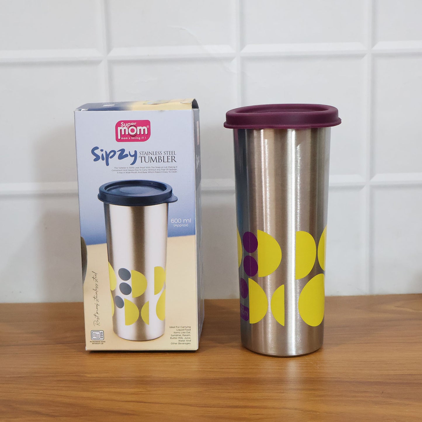 Supermom 600 Ml Stainless Steel Printed Travel Tumbler (1 Pc)