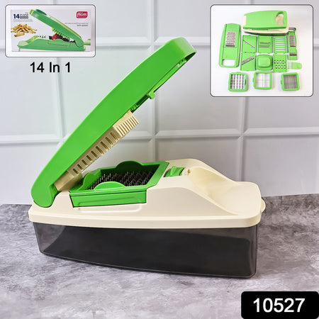 multipurpose vegetable fruit chopper 14-in-1 with stainless steel blades