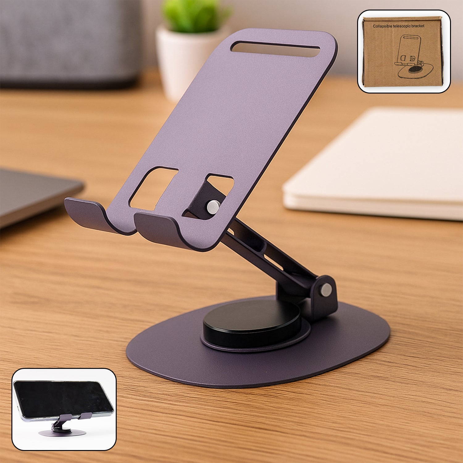 metallic foldable 360 degree rotatable mobile stand pack of 1