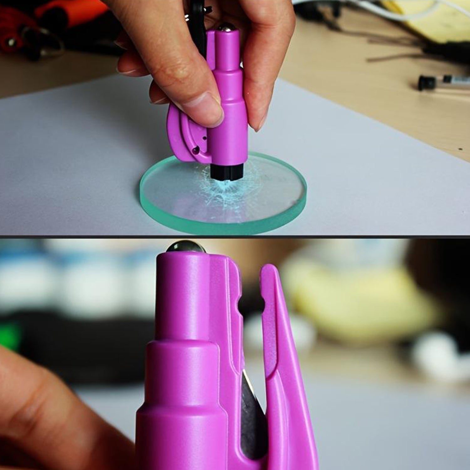 stainless steel emergency safety cutter with key chain for car pack of 1