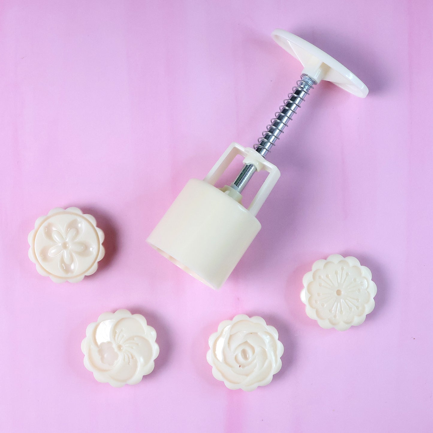 spring press cookie mold 19 cm with floral stamps