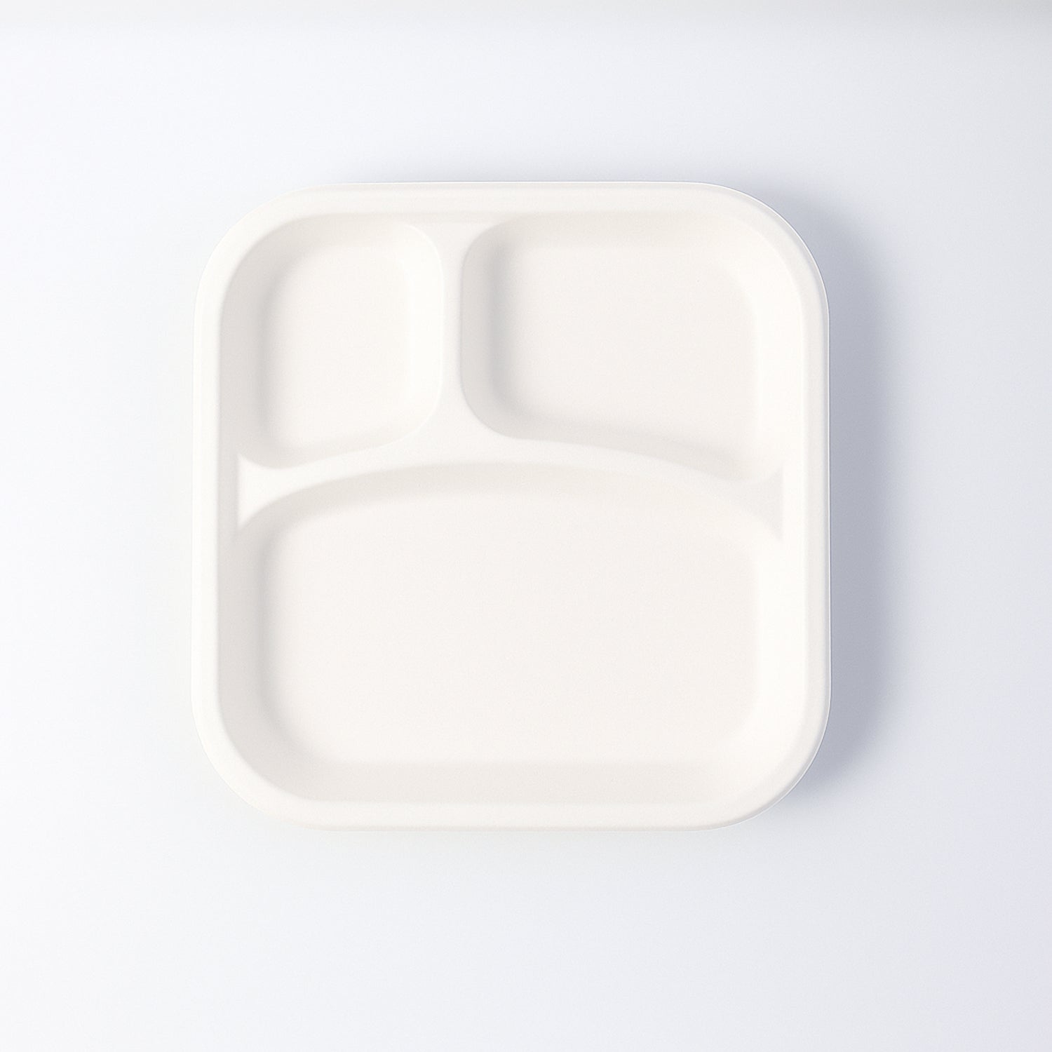 3-compartment bagasse meal plate 22cm compostable
